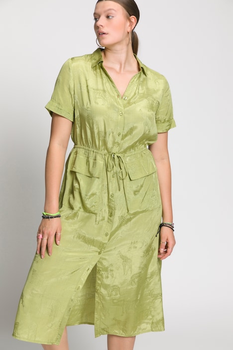 Hemdkleid, Halbarm, Hemdkragen, Animal Print