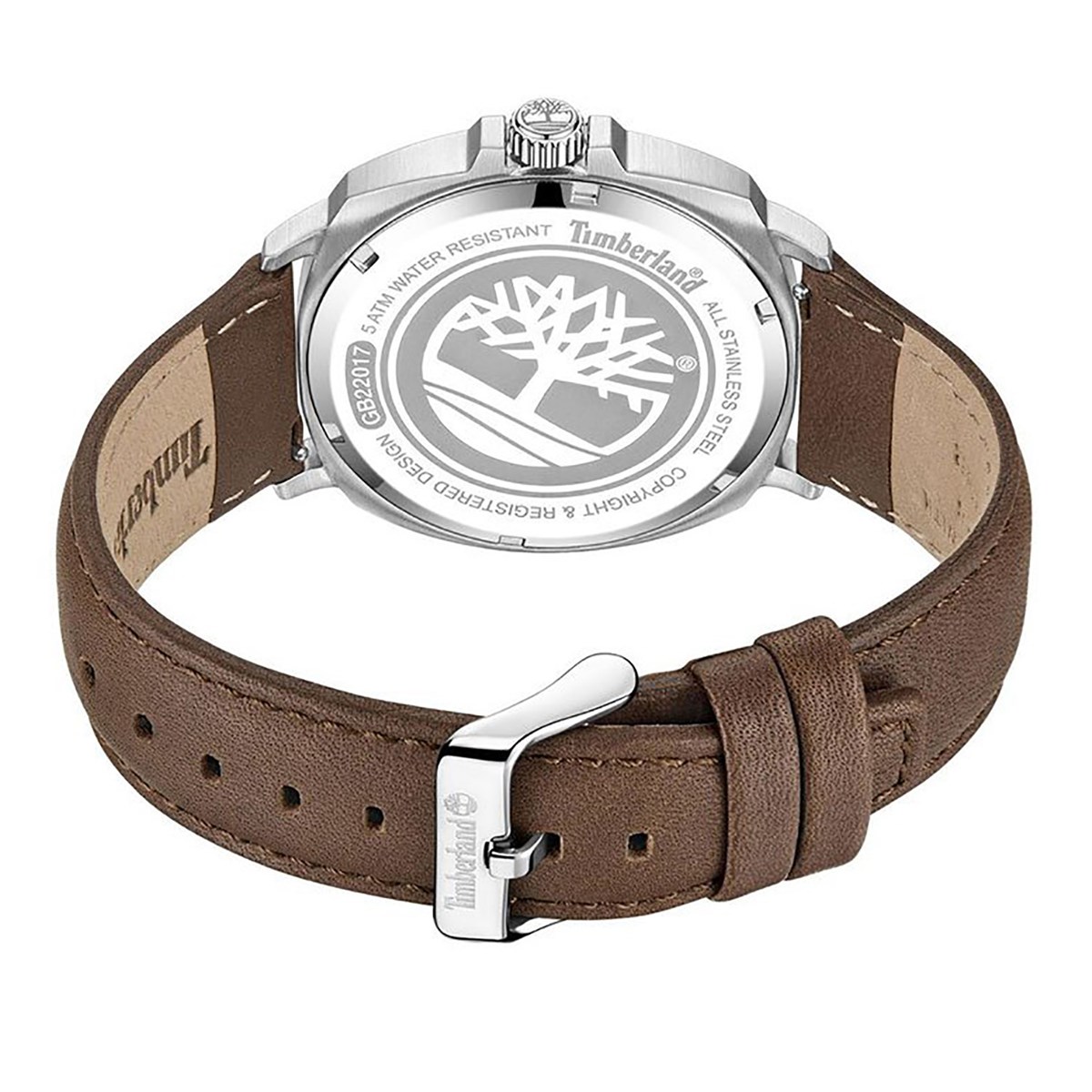 Montre Timberland Bailard cadran bleu cuir marron
