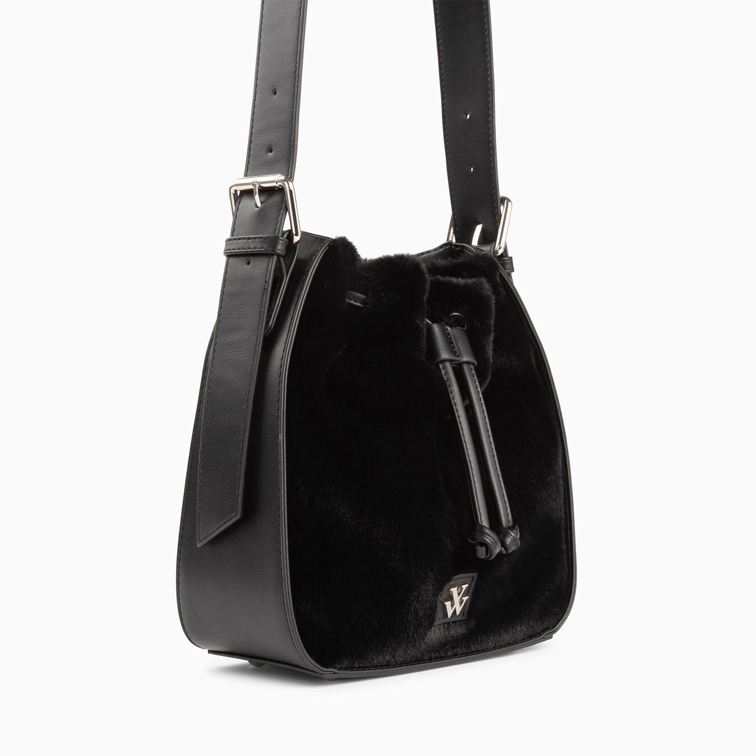 Sacs-Sac bourse Gladis noir en fausse fourrure