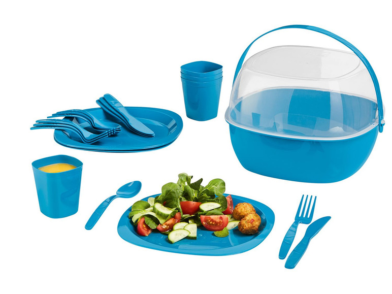Picknickset, 21 stuks, met draagkoffer