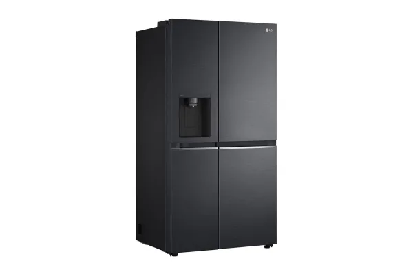 LG GSLV71MCLE - Køleskab/fryser - side-by-side med vanddispenser, isdispenser - Wi-Fi - bredde: 91.3 cm - dybde: 73.5 cm - højde: 179 cm - 635 liter - Klasse E - matsort stål