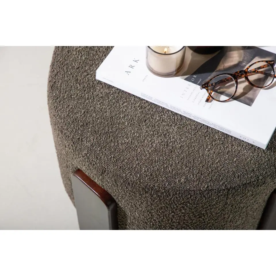 Svea - Nova hocker - boucle - donkergrijs