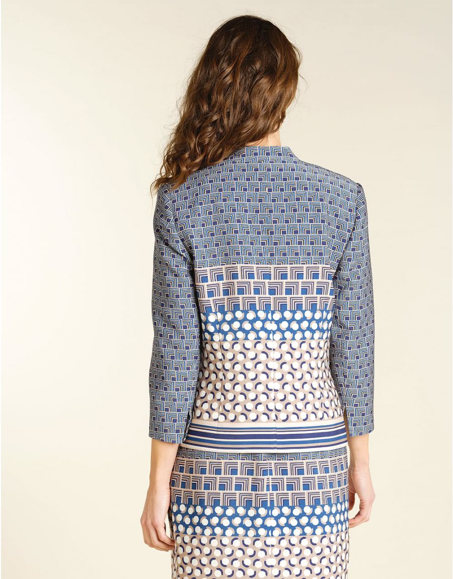 Veste bleue géométrique