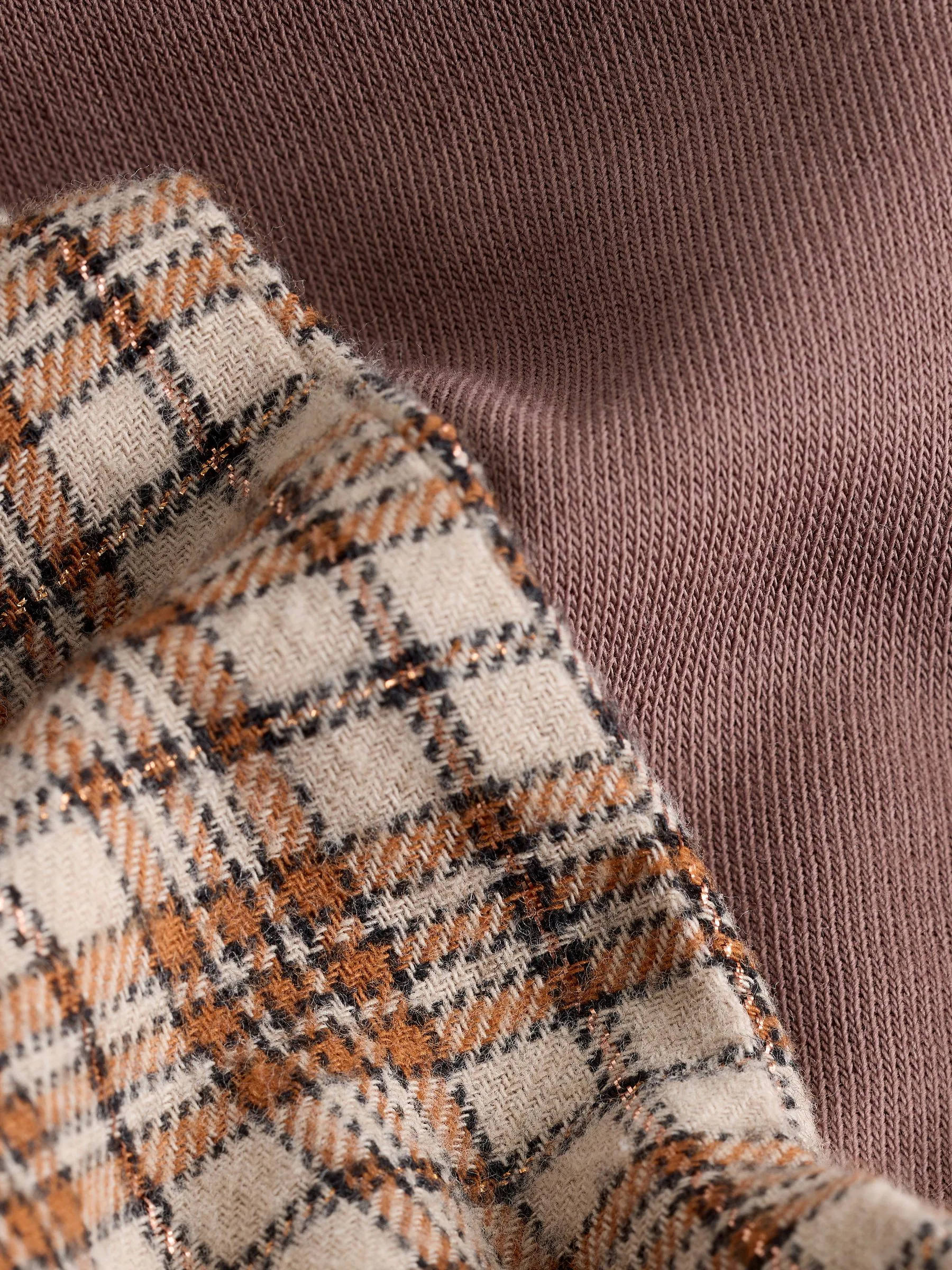 Espresso-bruin - Pyjama van sweatshirt en flanel