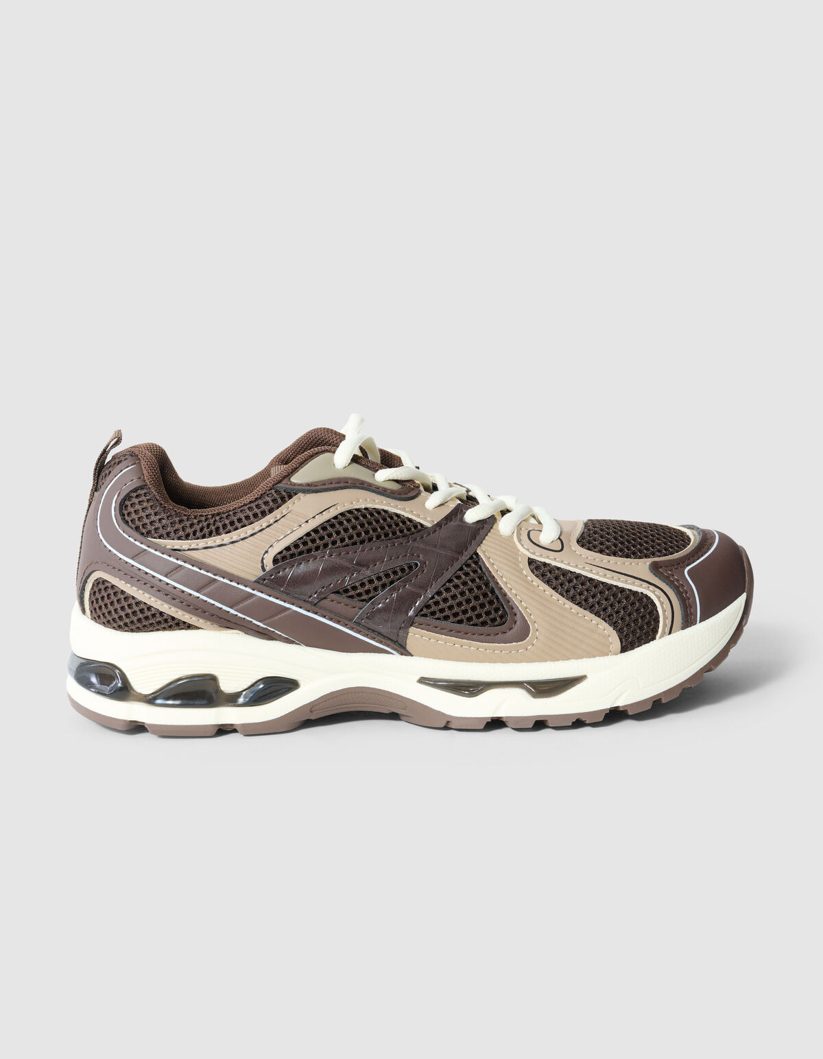Mesh Sneaker Donkerbruin