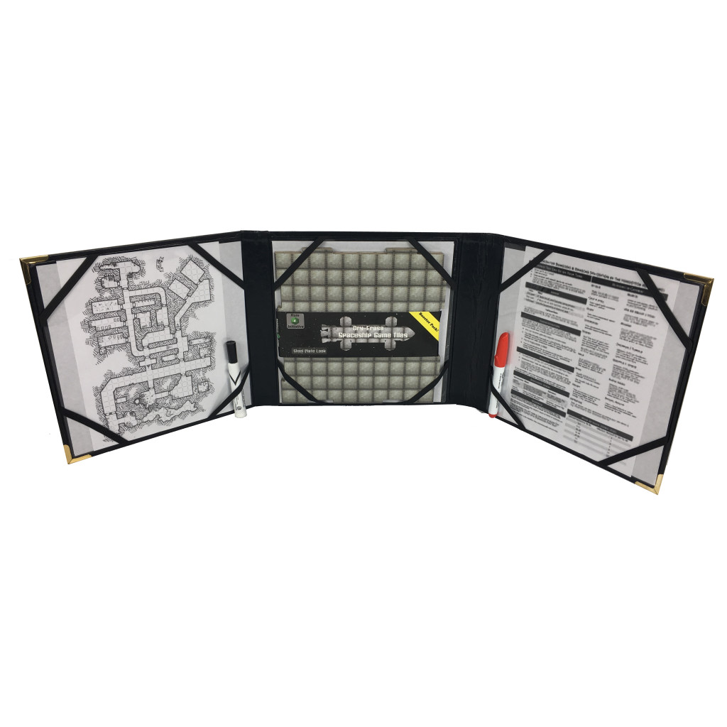 Three Panel Faux Leather DM Screen + Accessories Folder