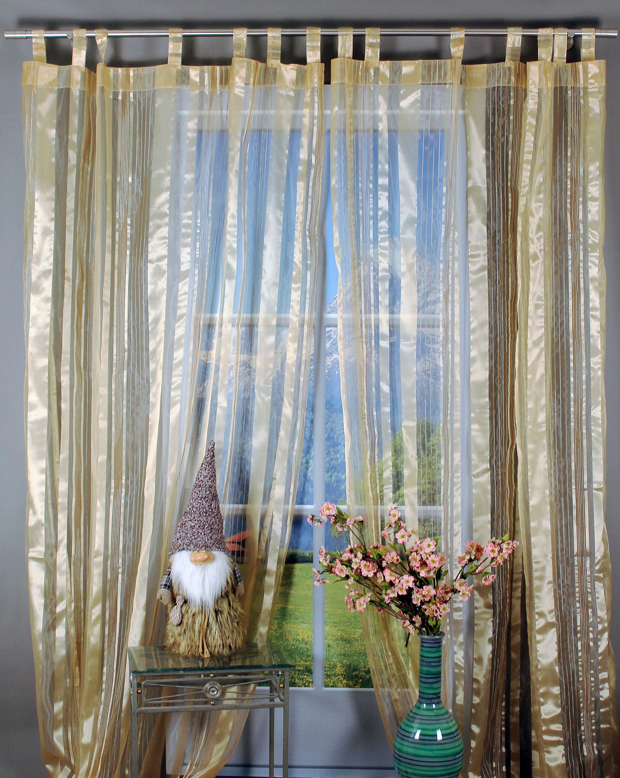 HOSSNER - ART OF HOME DECO Gardine »Walensee« Schlaufen 1 Stk. tlg. Schlaufenschal im zeitlosen Design