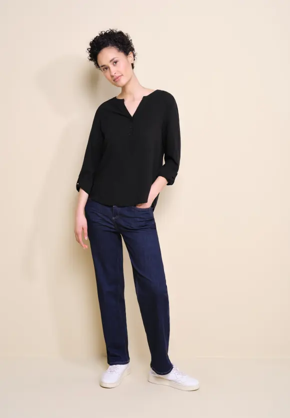 Bluse in Unifarbe - Black