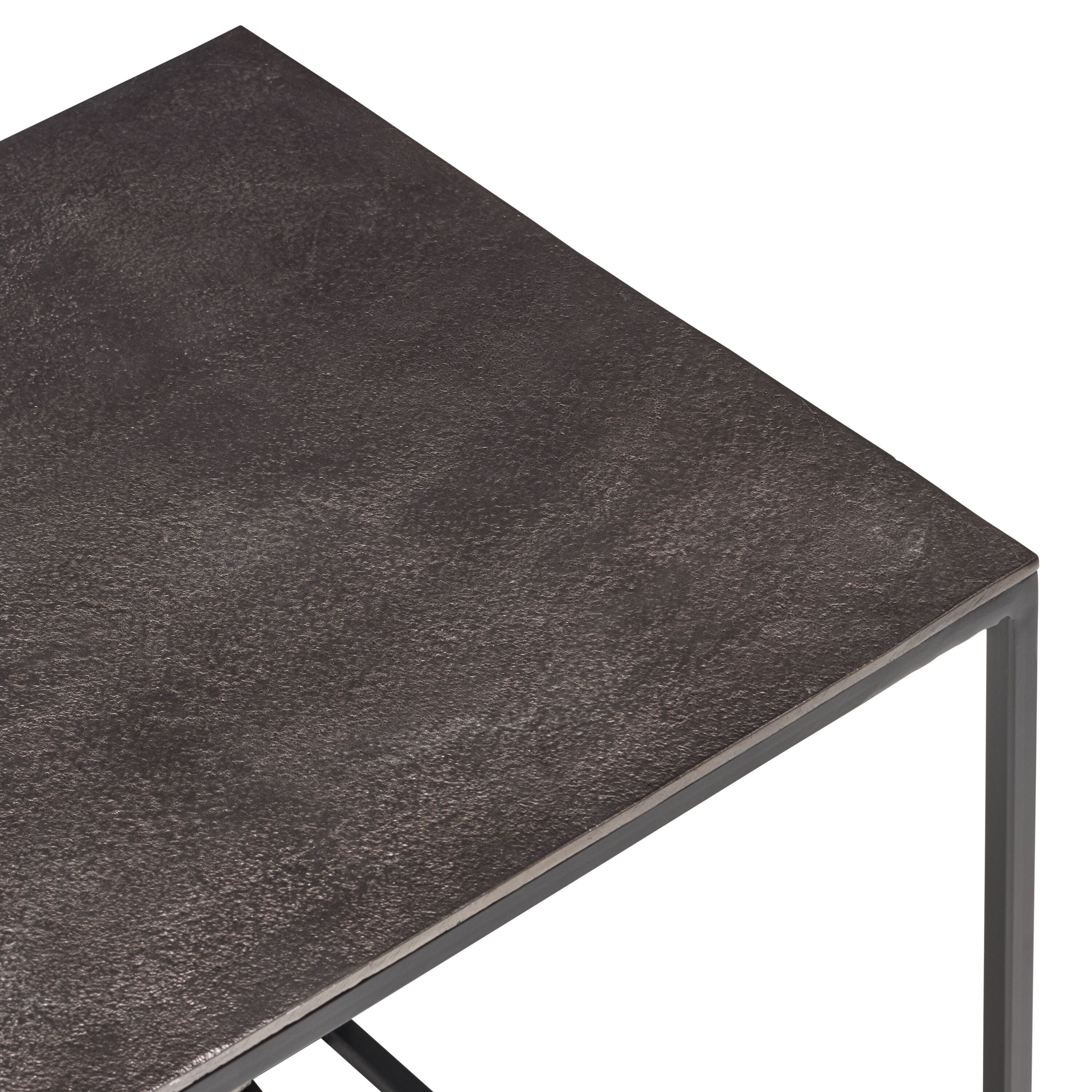 LADINA Beistelltisch - Schwarz / B: 40.0 cm x T: 40.0 cm x H: 50.0 cm