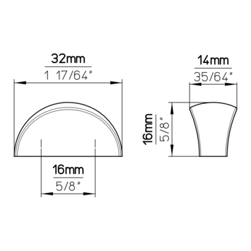 Knop Debby aluminium 32mm