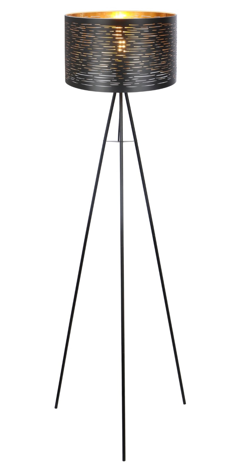 Stehleuchte - schwarz-goldfarben - 153 cm