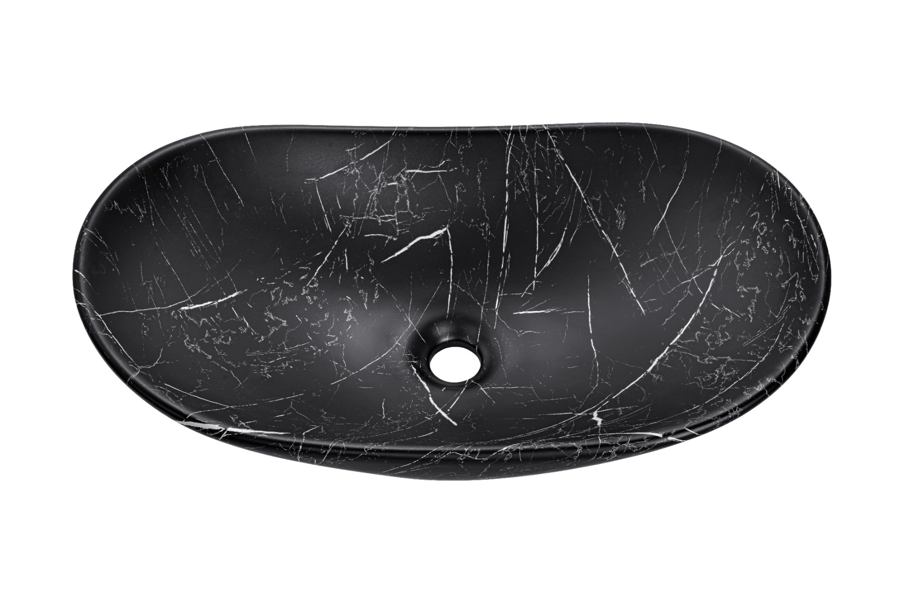 Comad Lena wastafel 62x15cm zwart marmer