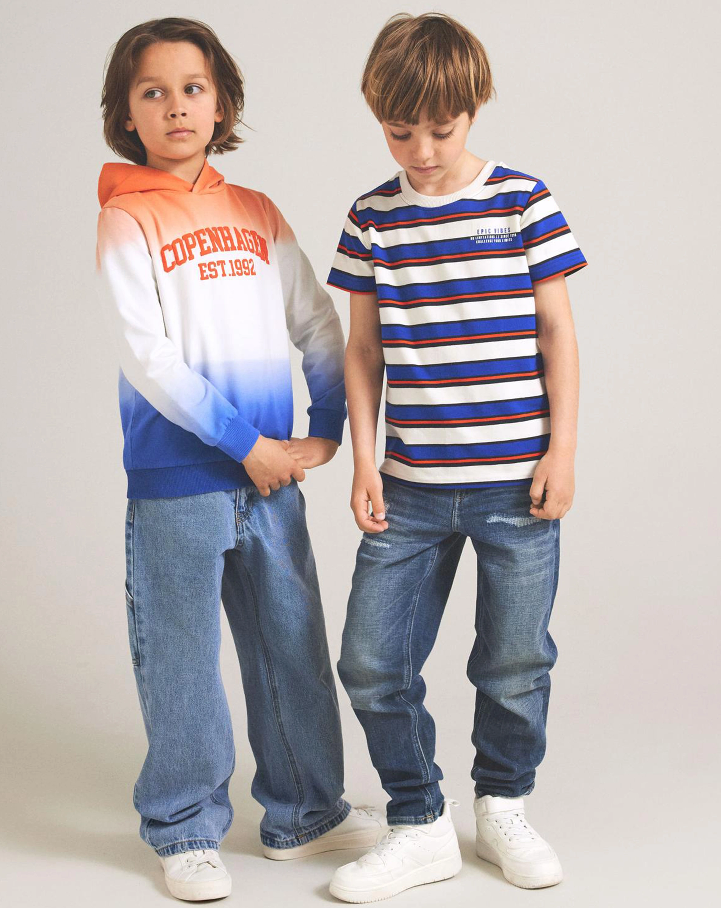 T-Shirt NKMBADS gestreift in whity alyssum