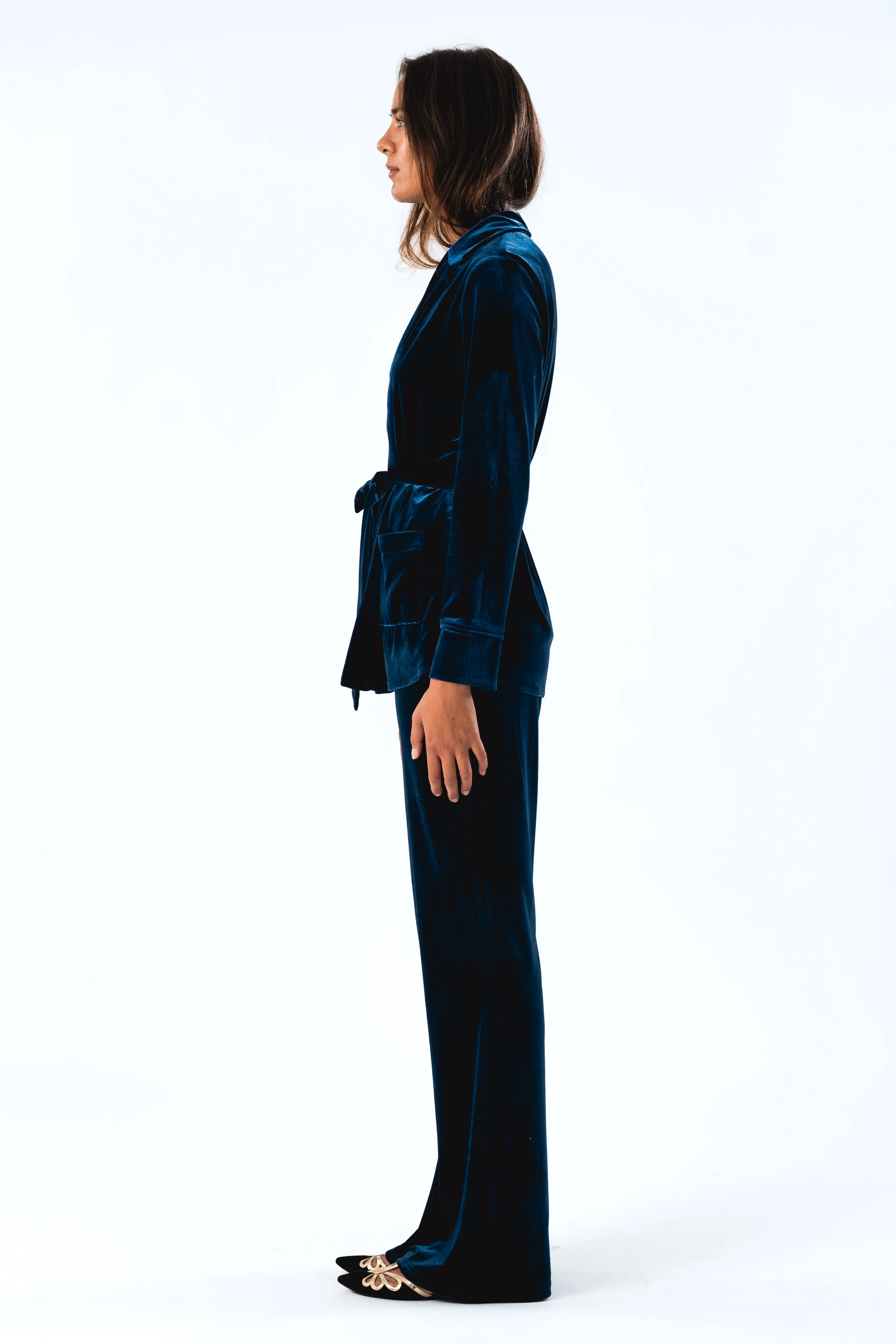 Lollys Laundry  Lisall velourblazer - blå