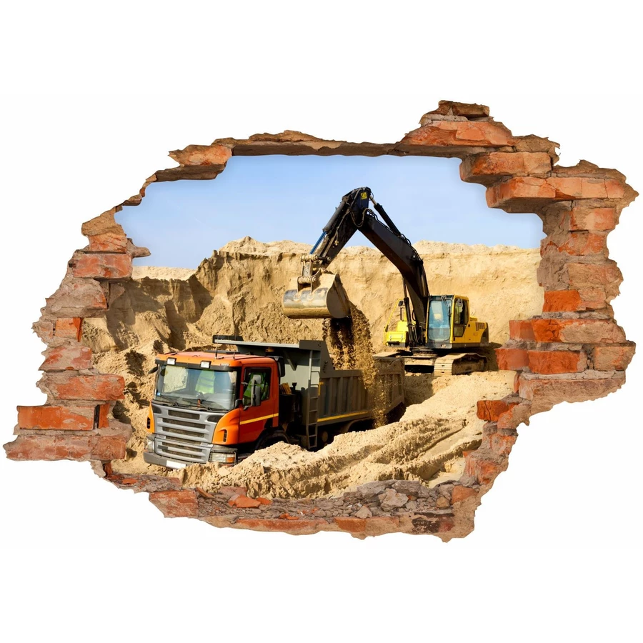 Nikima Wandtattoo 071 Baustelle - Loch in der Wand in 6 vers. Größen bunt