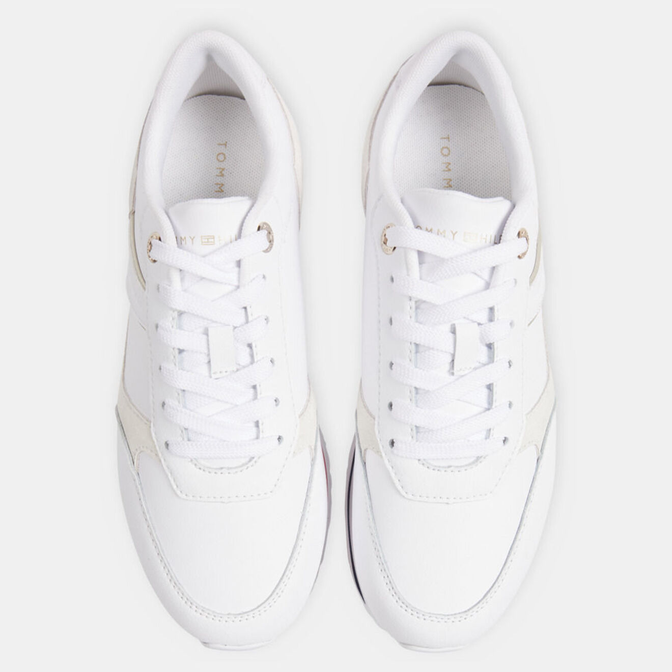 Tommy Hilfiger Baskets running en Cuir Plateforme rayures blanches