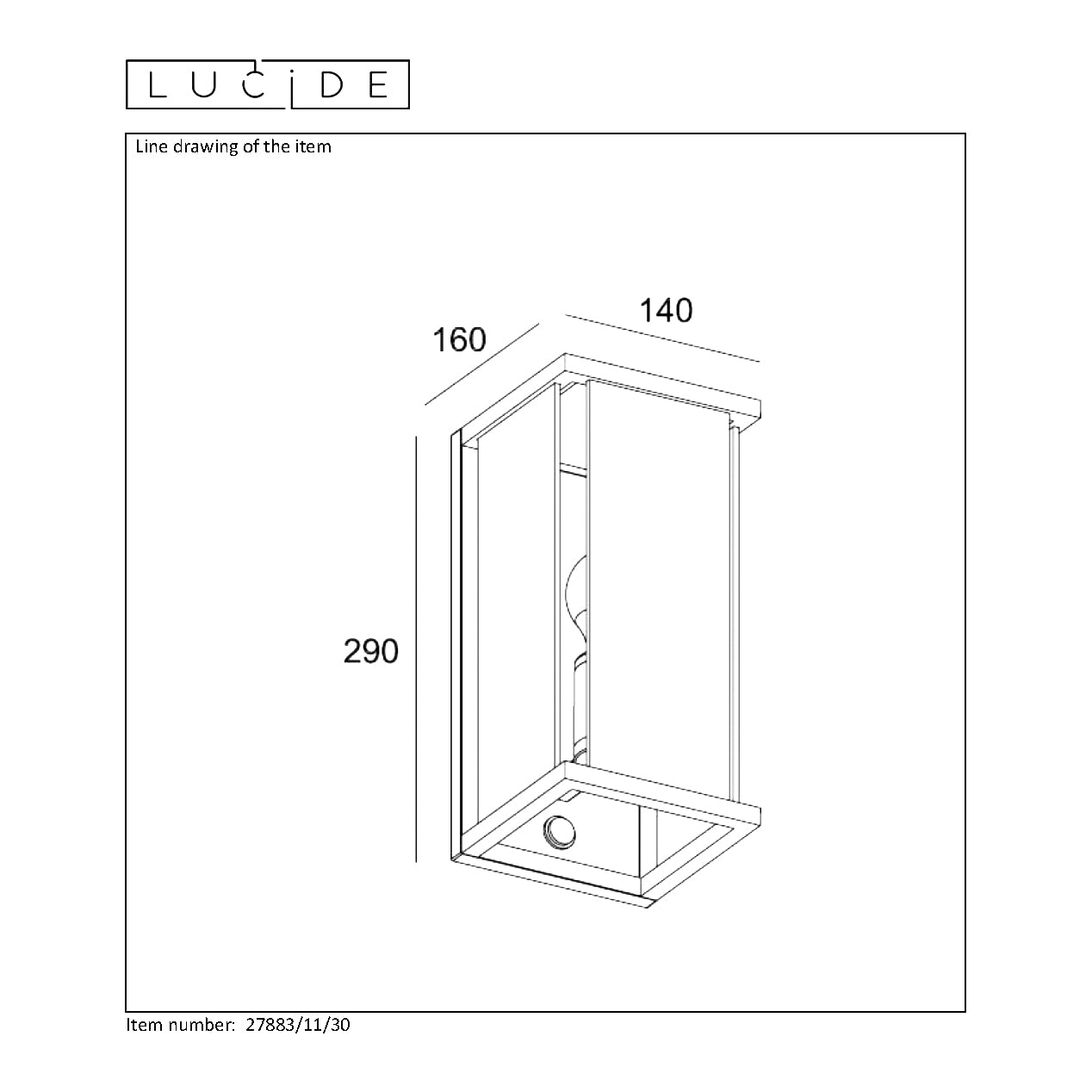 Claire wandlamp buiten IP54 met bewegingssensor zwart