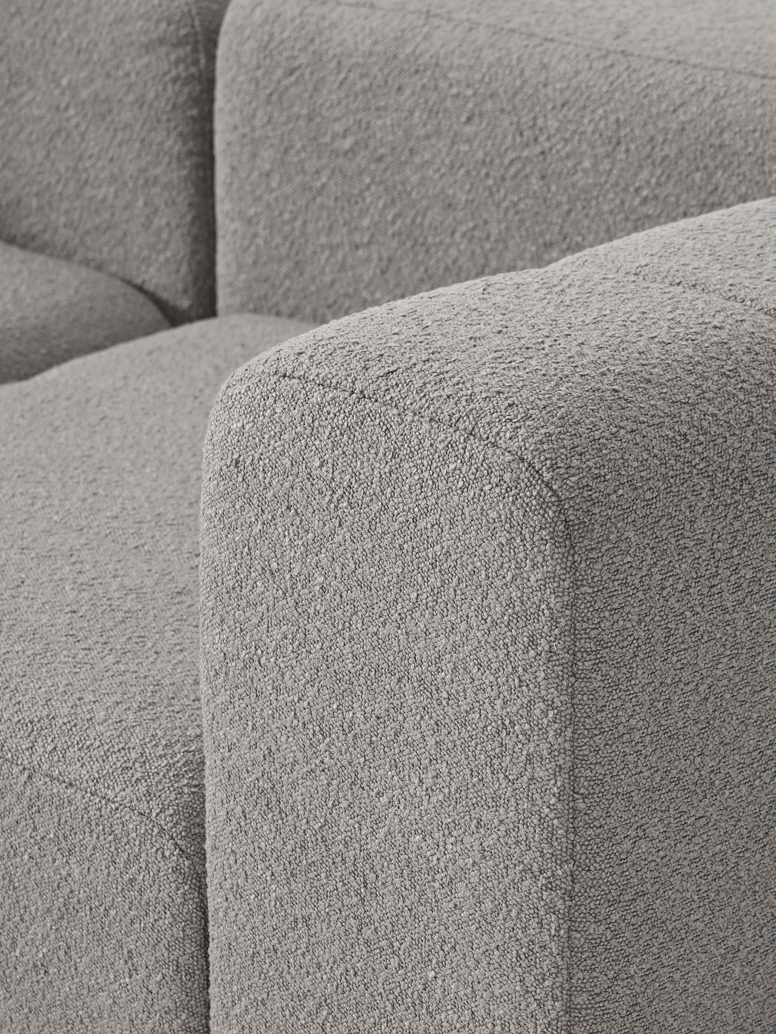 Modulaire bouclé bank Lena (3-zits) met poef (links/rechts)