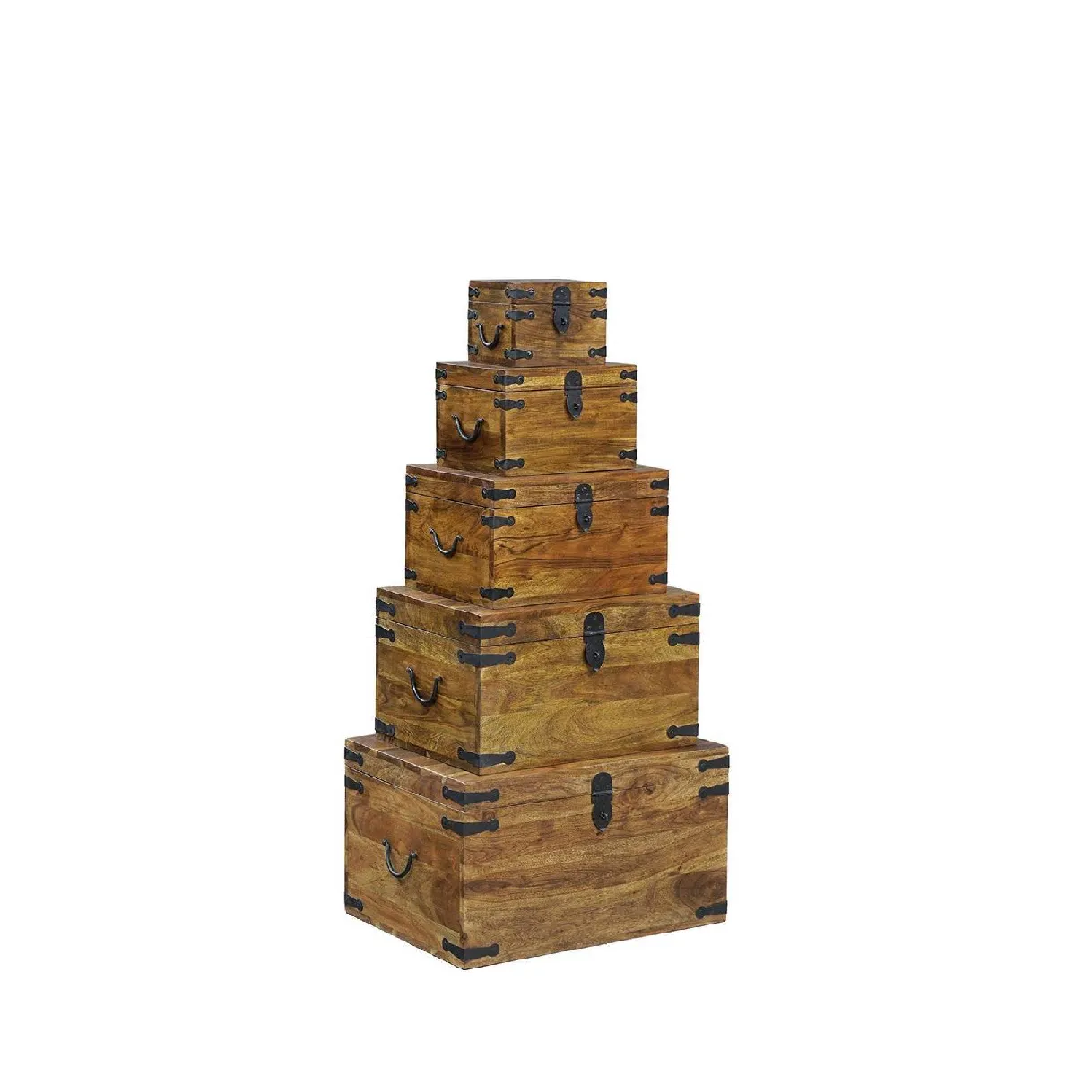 Bois & Chiffons Set de 5 coffres - Taba