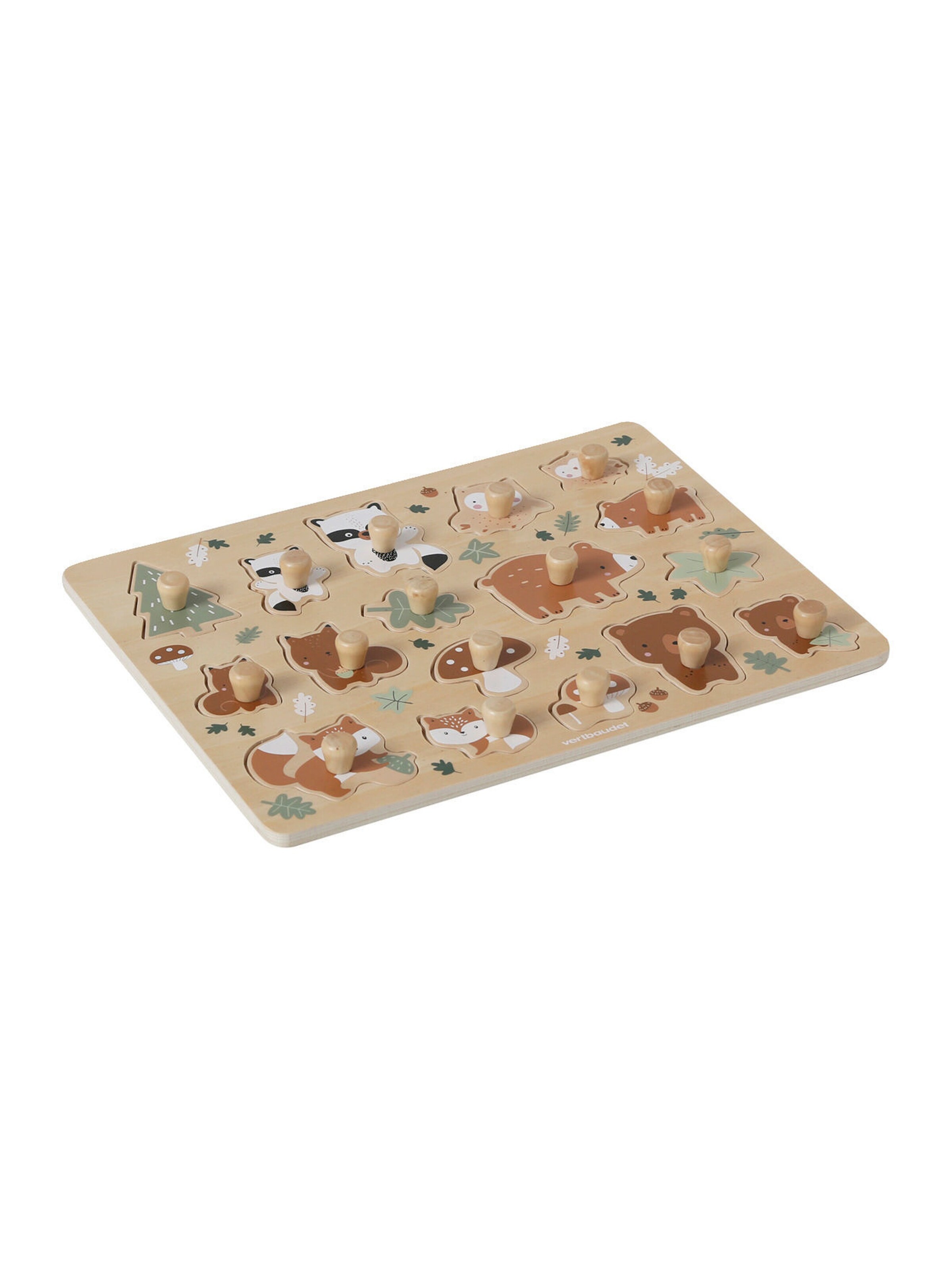 Vertbaudet Baby Steckpuzzle GRÜNER WALD, Holz FSC® mehrfarbig