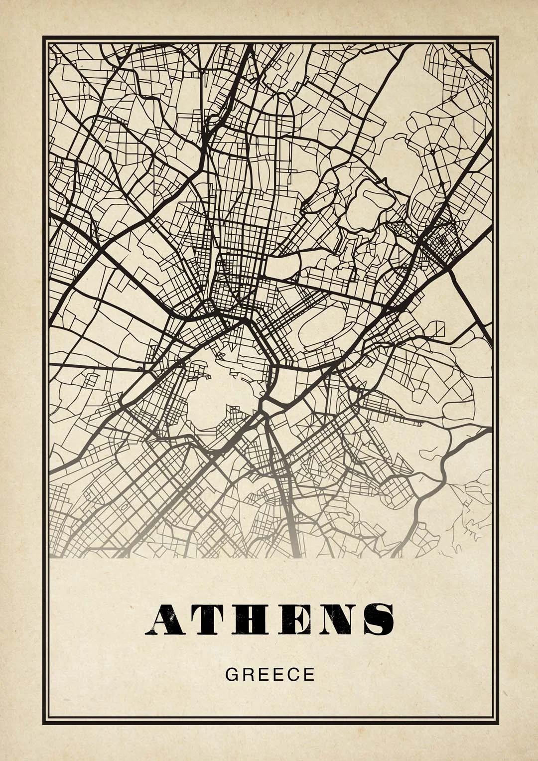 Athen Stadt Sepia