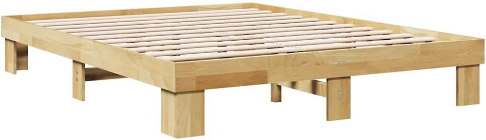 vidaXL Massivholzbett ohne Matratze 160x200 cm Eichenholz, Bett, Schlafzimmermöbel, Doppelbett, Bettrahmen, Möbel Schlafzimmer, Bettgestell Massivholz
