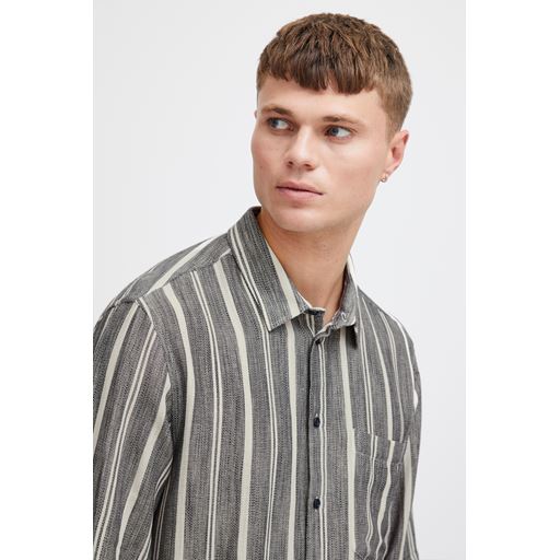 Solid Stribet Skjorte, Insignia Blue, XXL