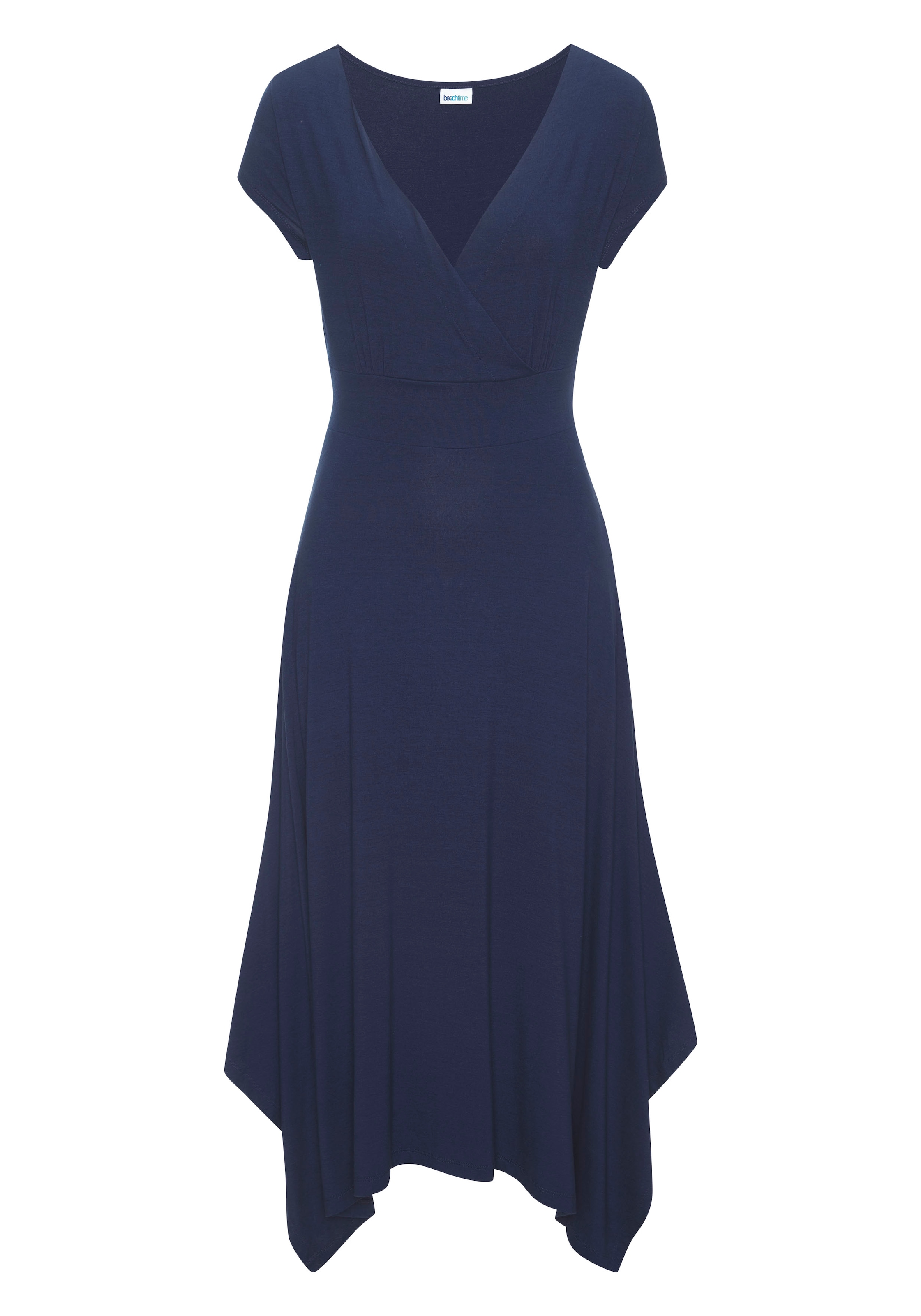 Beachtime Sommerkleid mit Zipfelsaum und Schleife, Jerseykleid, asymmetrisches Rockteil
