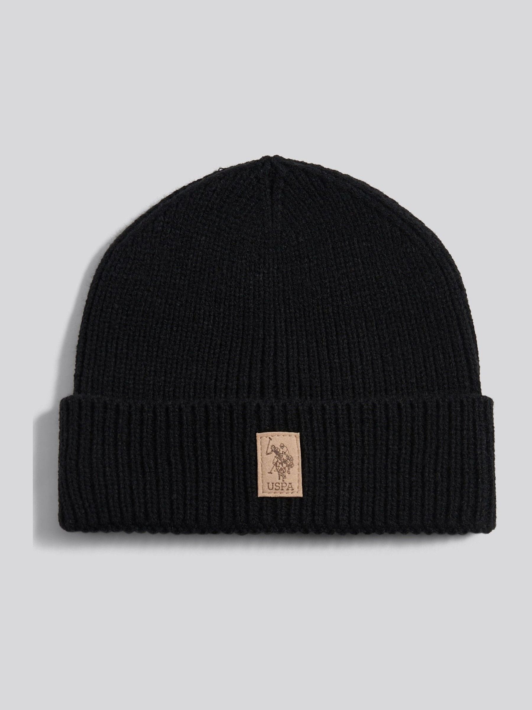 Zwart - U.S. Polo Assn. Signature Double Horsemen Knit Beanie