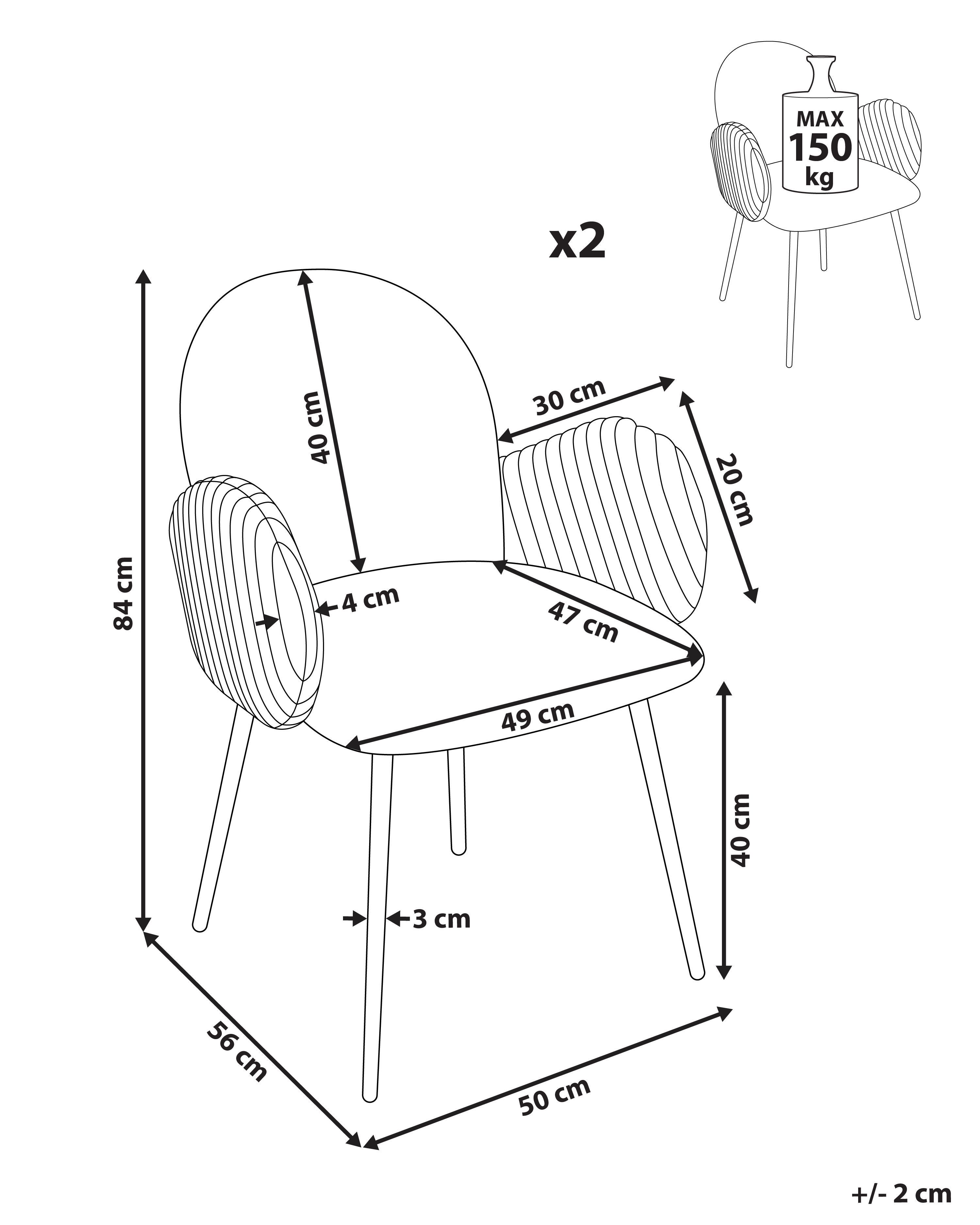 Set van 2 eetkamerstoelen AMITY Stof Bruin