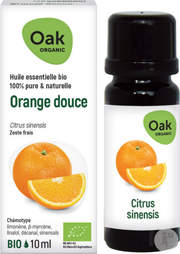 Oak Organic Orange Douce Huile Essentielle 100% Pure Et Naturelle Flacon 10ml