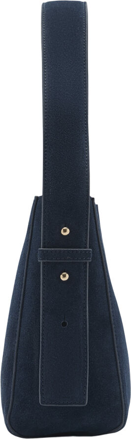 MANGO 100% split leather bag Navy