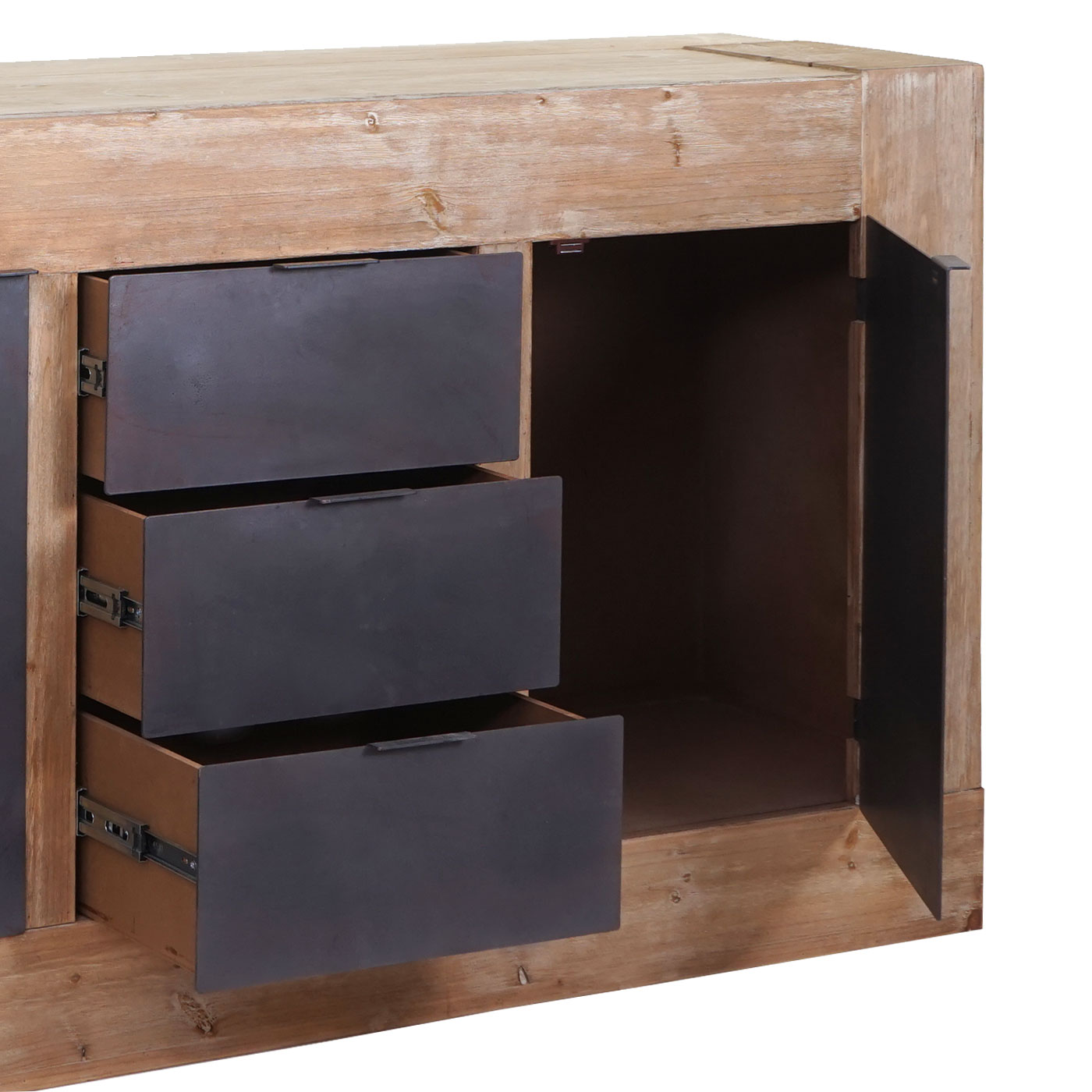 Sideboard MCW-A15, Kommode Schrank Anrichte, Tanne Holz rustikal massiv MVG-zertifiziert 90x160x45cm 67kg