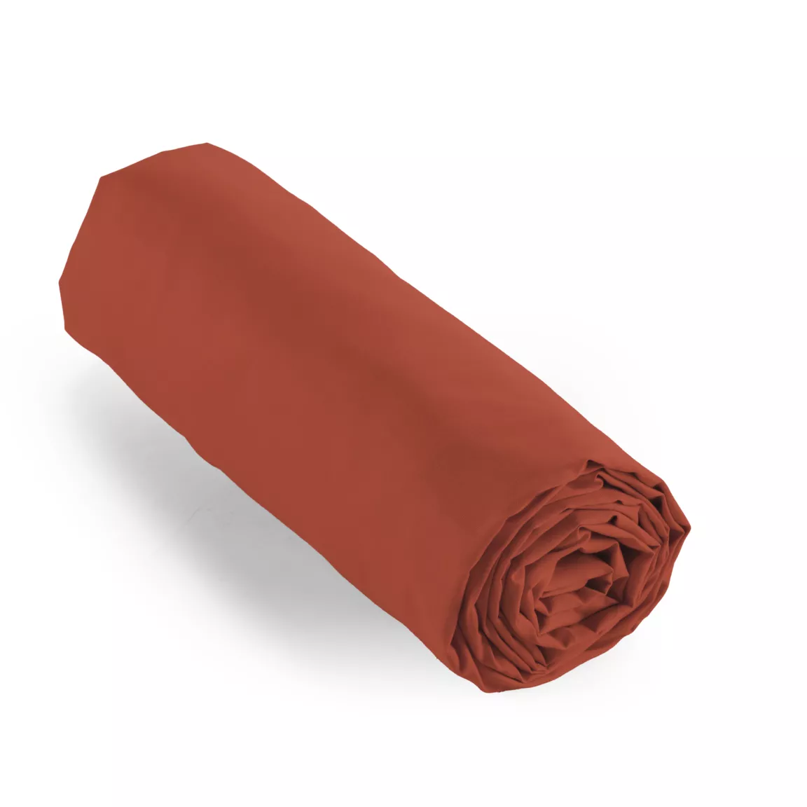 Drap housse percale de coton (200 x 200 cm) Cali Terracotta