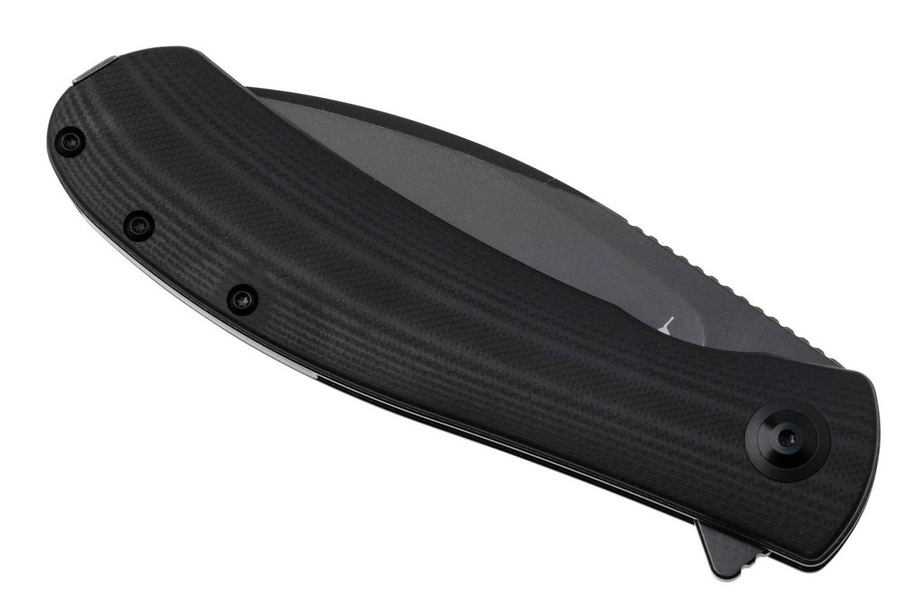 Trollsky Knives Mandu XL MT012-XL Black Stonewashed D2, Black G10 zakmes