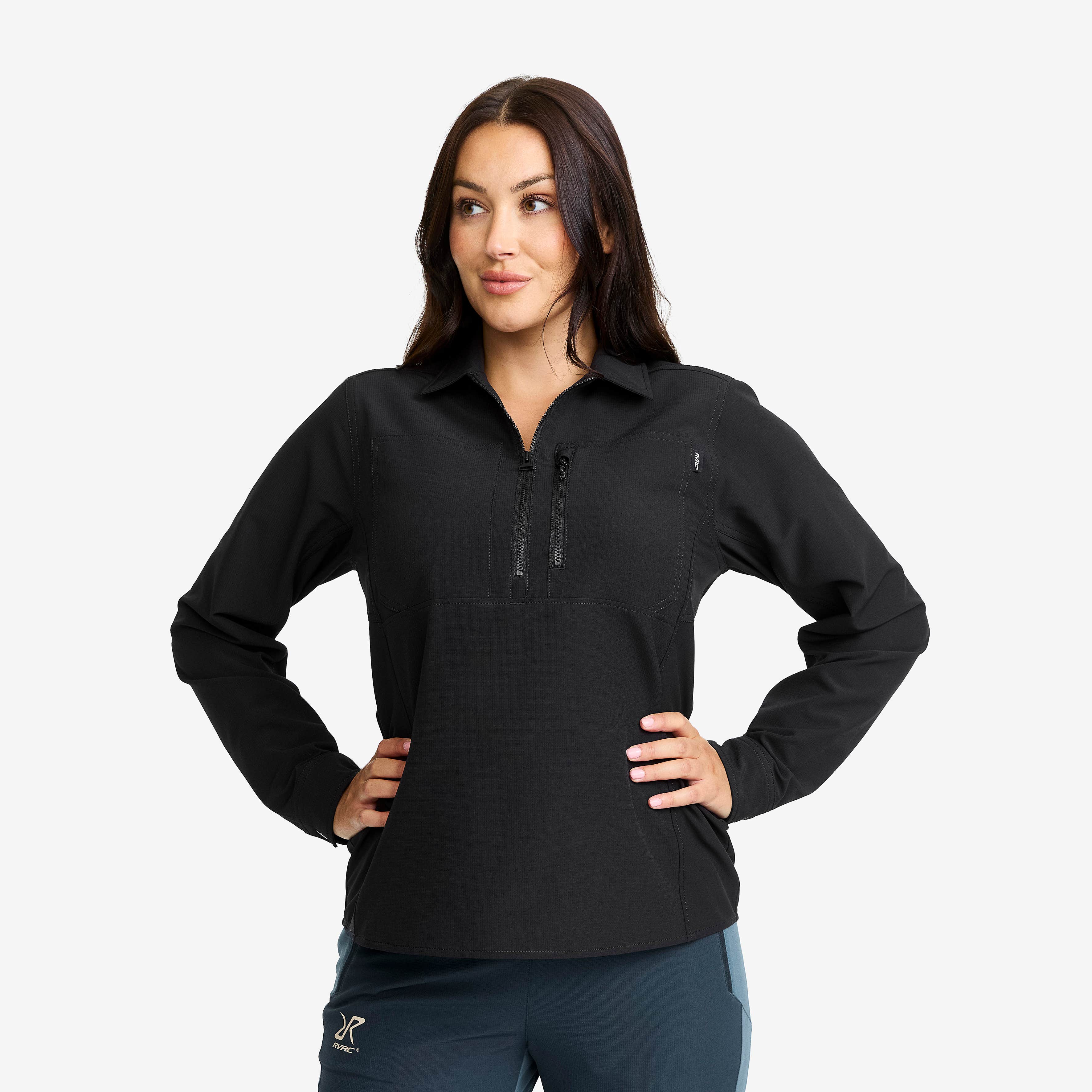 Ridge Half-zip Stretch Shirt Dame Black