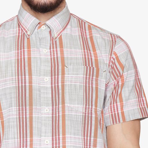 Signal Teis Check Slub Skjorte, Sun Baked, 3XL