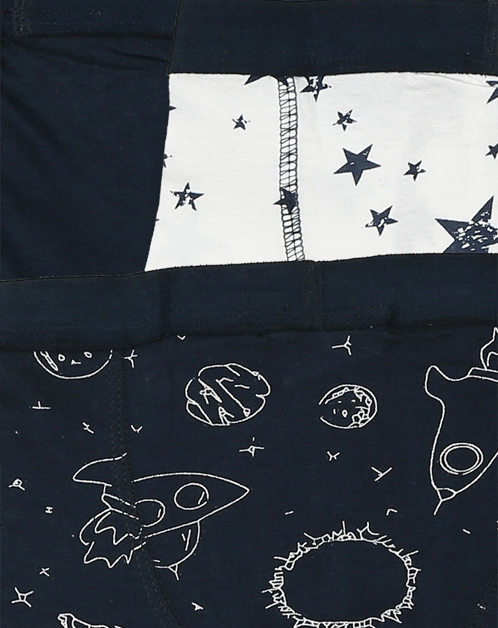 Boxershorts SPACE & STARS 3er-Pack in weiß/marine