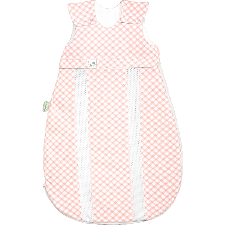 odenwälder Babynest Jersey-Schlafsack prima klima check light coral