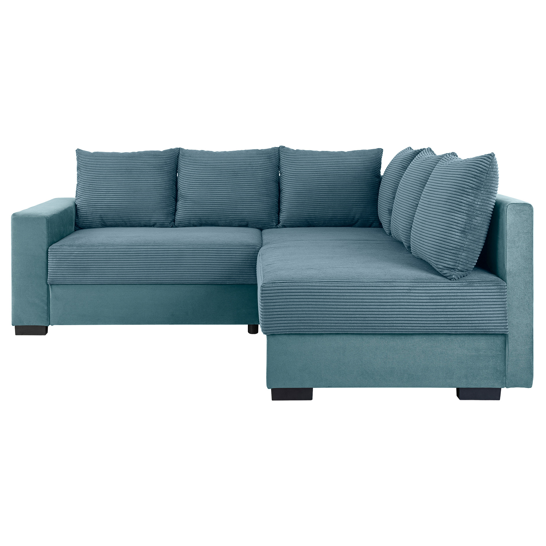 Ecksofa - mint - Cord - Ottomane rechts