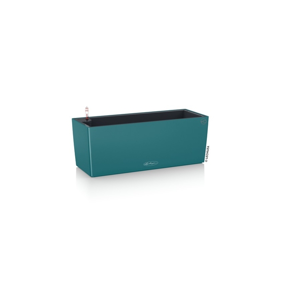 Jardinière balconera color en plastique bleu pétrole - 50x19x19 cm