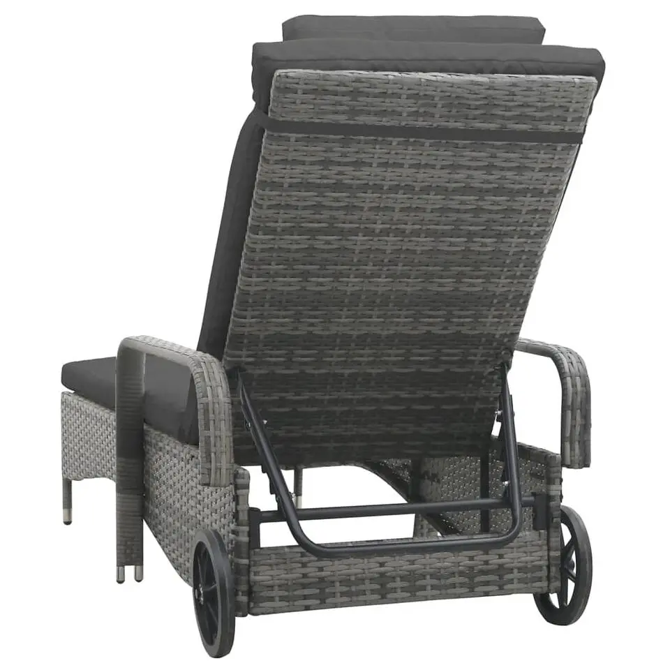 vidaXL - Ligbed - Antraciet - Poly rattan