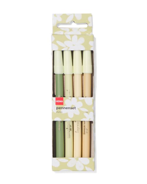 4 stylos à bille fleurs citation