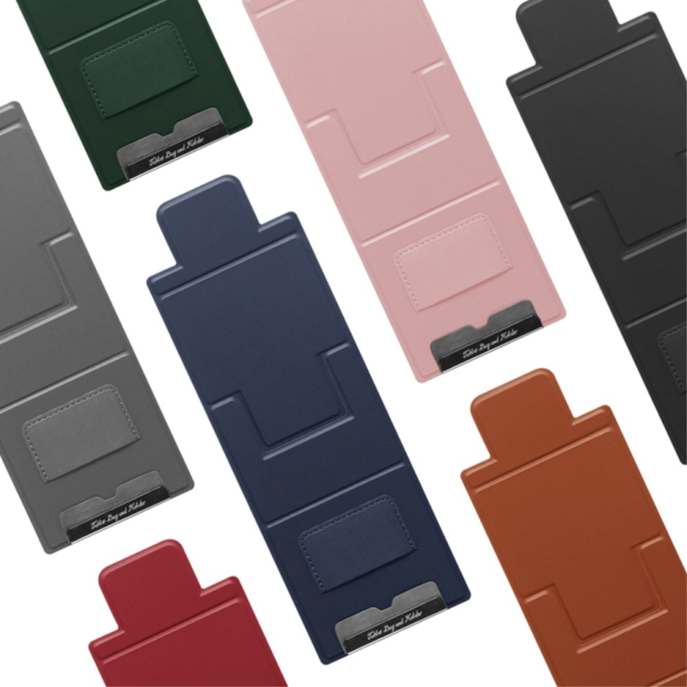 Ultra dünne faltbare PU Leder Handy / Smartphone Halterung Tisch Ständer - Rosa