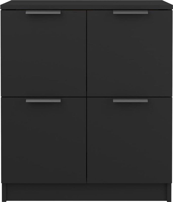 vidaXL - Dressoirs - Zwart - Bewerkt Hout - Set van 2