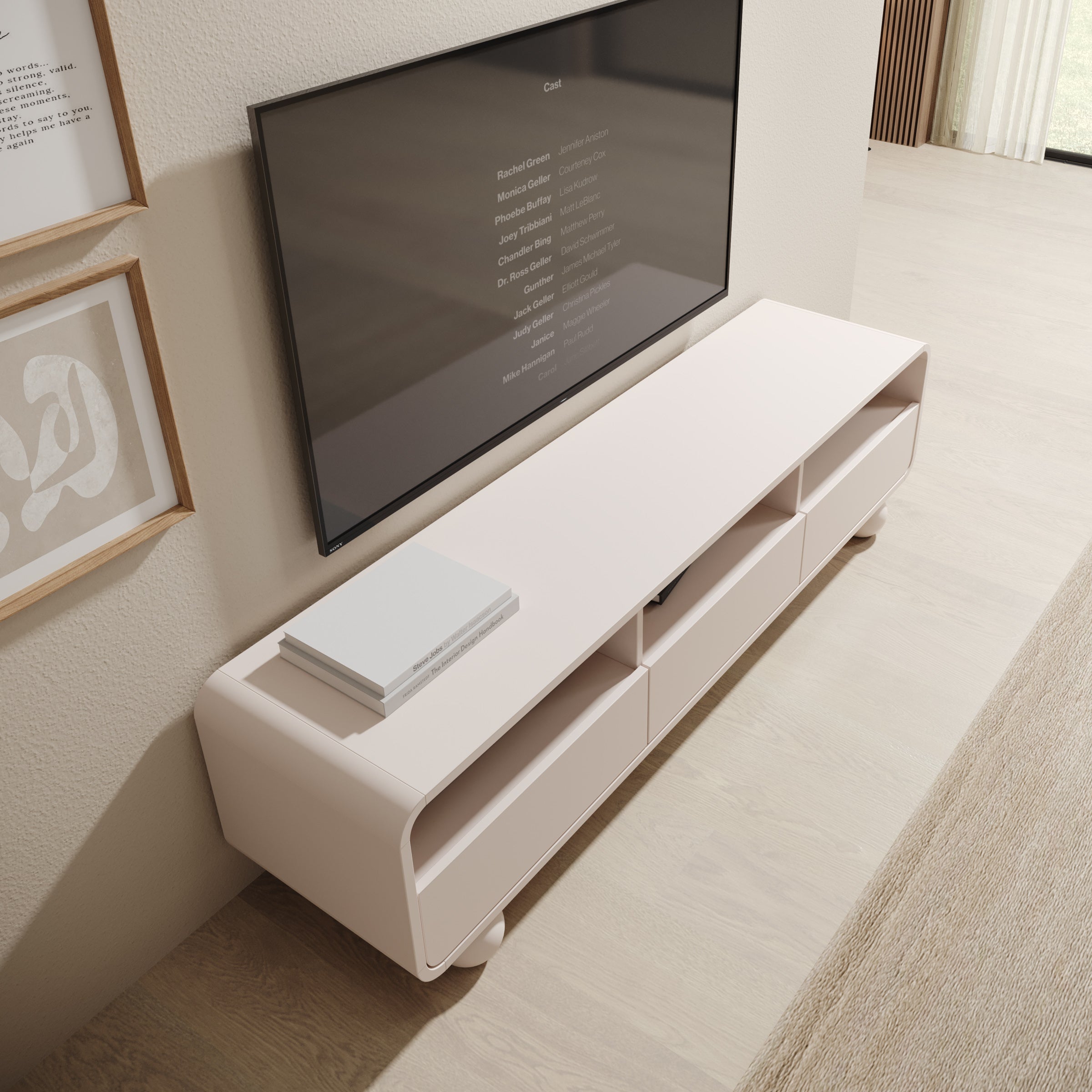 Meubella - Anobo - TV-Meubel - Beige - 160 cm
