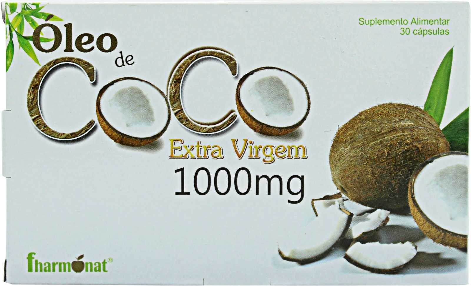 Óleo de Coco Extra Virgem Fharmonat 30 cápsulas