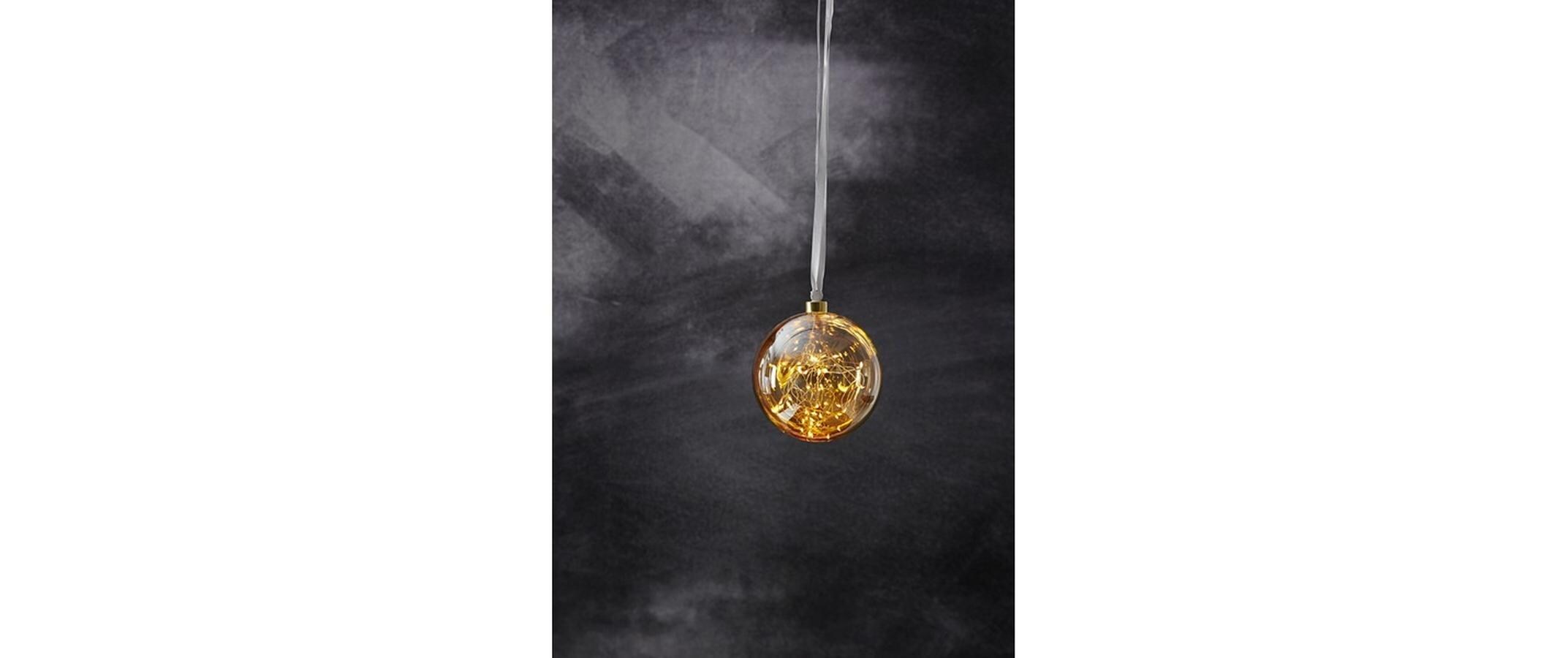 Weihnachtskugel Glow, 40 LED, Ø 15 cm, BernsteinWeihnachtskugel mit Beleuchtung