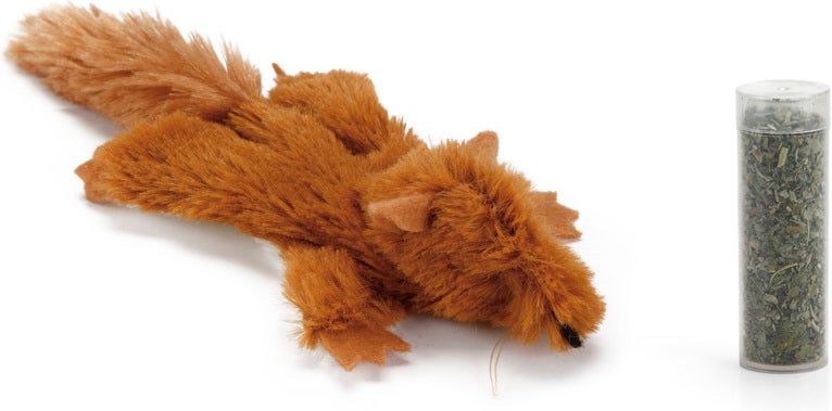 Beeztees kattenspeelgoed knuffel Gily eekhoorn bruin 14 cm