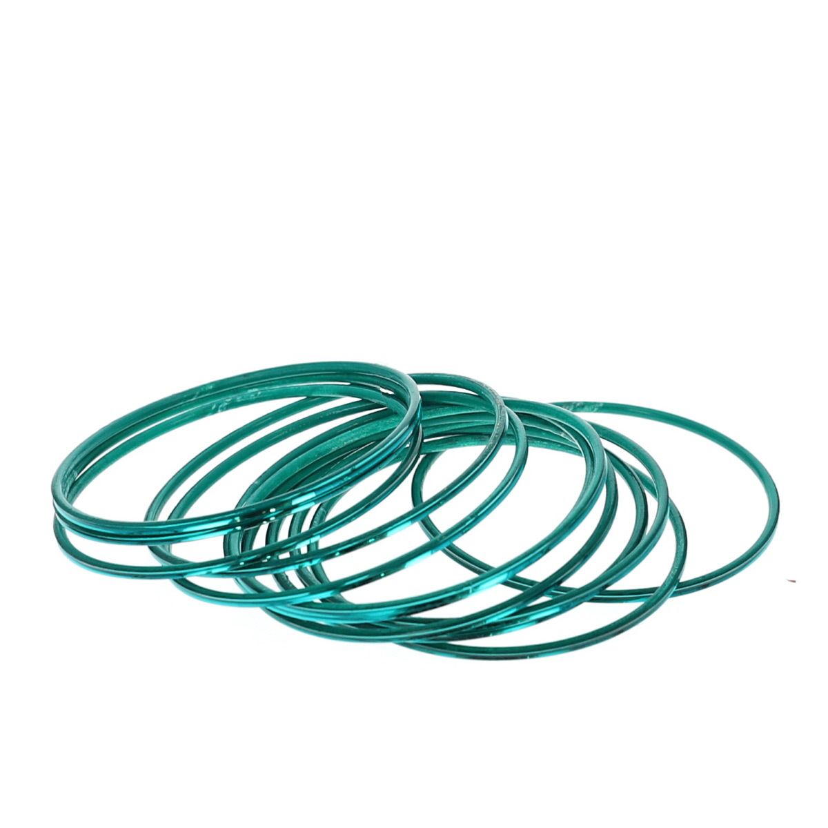 Lot de 12 bracelets en métal indien turquoise Pondie Chérie